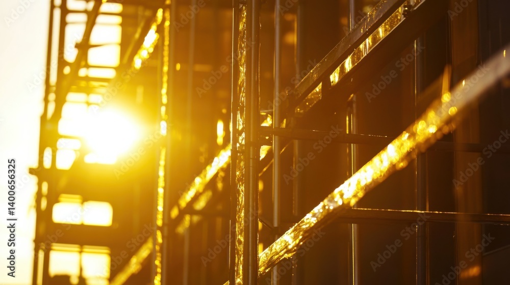Scaffolder assembling scaffolding on a building. Featuring strength and safety