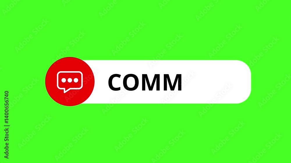 Green screen animation of comment button for videos

