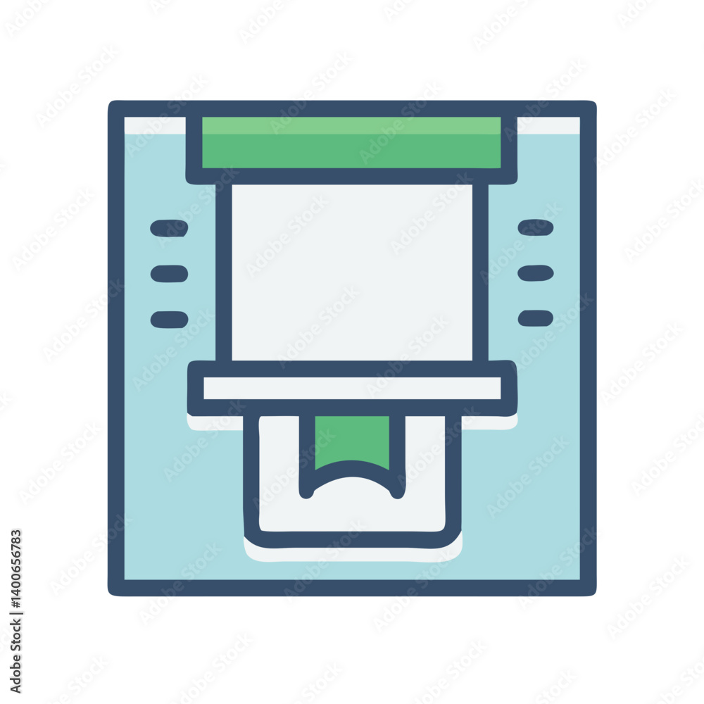 Cash Dispenser with Coin Indicator Icon Design Cash Dispenser with Coin Indicator Icon Design