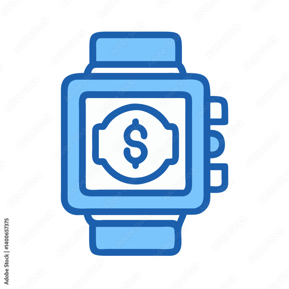 Smartwatch with Dollar Currency Display Icon Design Smartwatch with Dollar Currency Display Icon Design