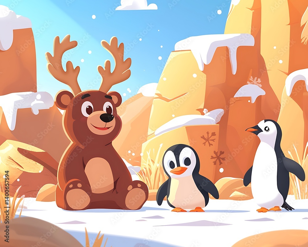 Animals Winter Landscape