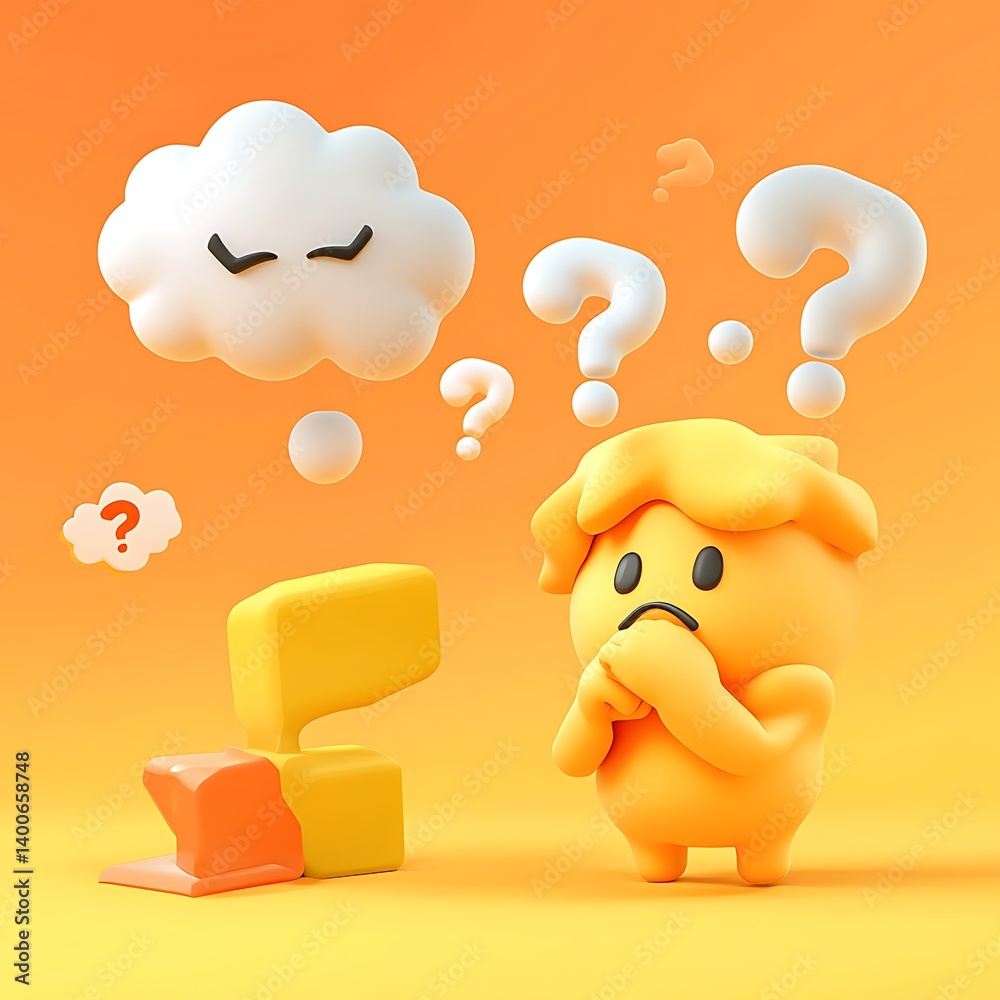 3D Cartoon Character Questioning