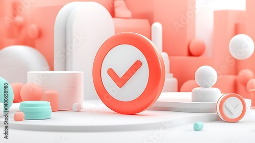 Obraz na płótnie 3D Checkmark Display w salonie