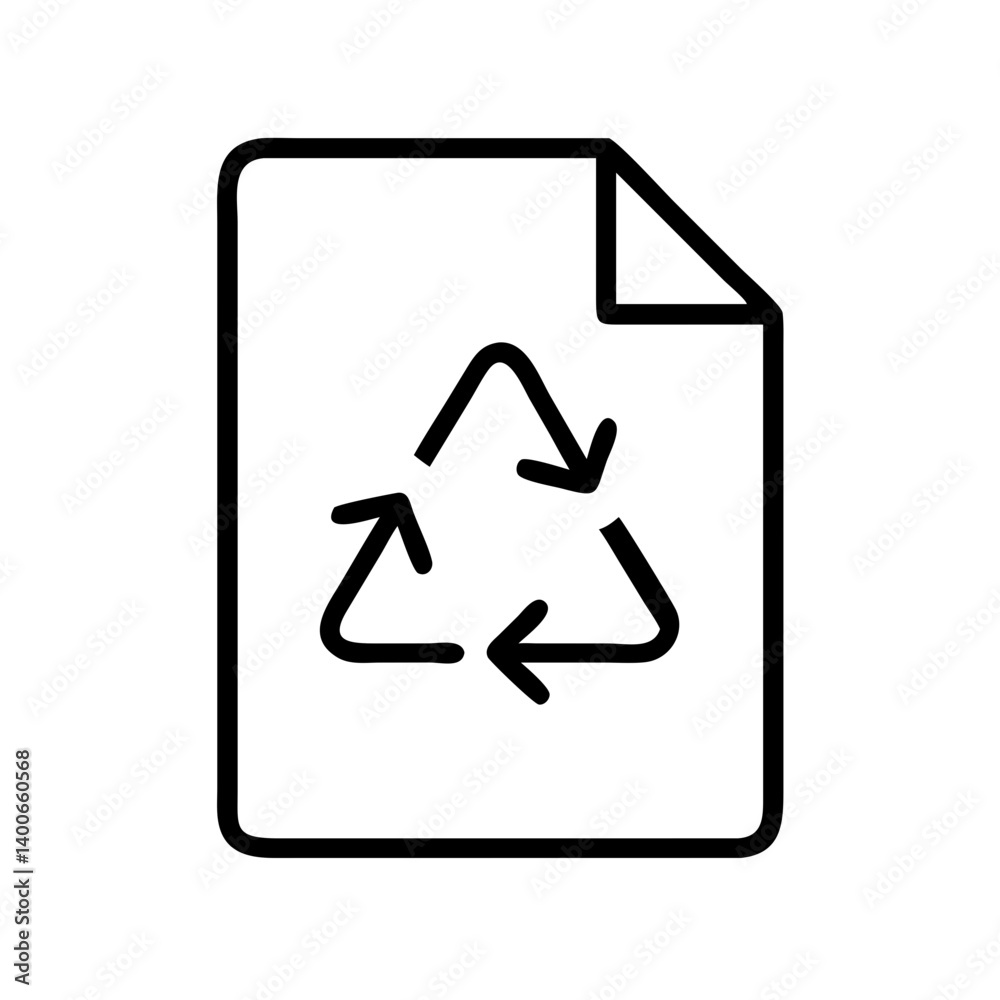 Recycle paper icon vector illustration for eco friendly and waste management concept design symbol Recycle paper icon vector illustration for eco friendly and waste management concept design symbol