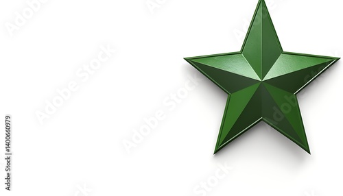 Obraz na płótnie 3D Green Star on White w salonie