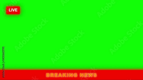 Breaking News Animation With Chroma Key Background | News Ticker Green Screen Video