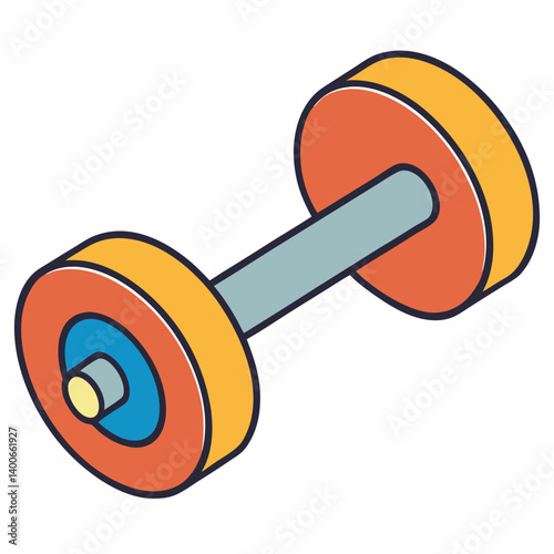 set of colorful dumbbells
