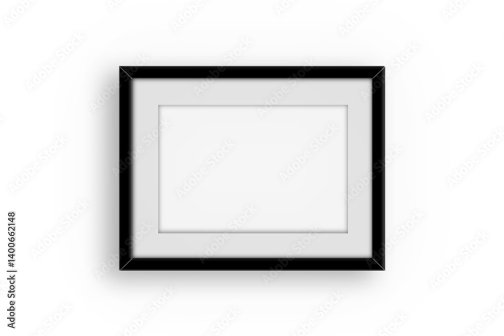 A simple black-framed picture frame with a blank interior, ready for artwork or a photograph. A simple black-framed picture frame with a blank interior, ready for artwork or a photograph.