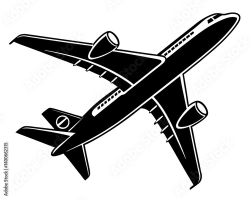 Airplane Flying Vector & SVG | Aviation Vector for Travel Crafts, Pilot Decor & Flight-Themed Design