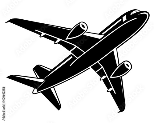Airplane Flying Vector & SVG | Aviation Vector for Travel Crafts, Pilot Decor & Flight-Themed Design