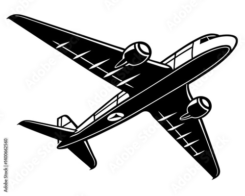 Airplane Flying Vector & SVG | Aviation Vector for Travel Crafts, Pilot Decor & Flight-Themed Design