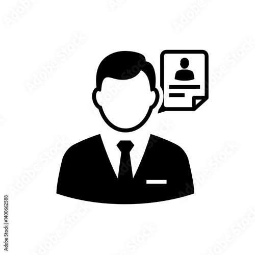 Applicant and Profile: A silhouette of an applicant in formal attire, accompanied by a visual representation of his profile, capturing the essence of job search and professional introduction.