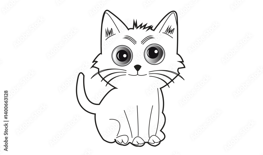 Obraz premium Cat emoji icon vector image.
