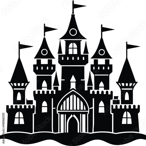 Castle Silhouette Vector | Medieval, Fantasy & Historic Landmark Scene