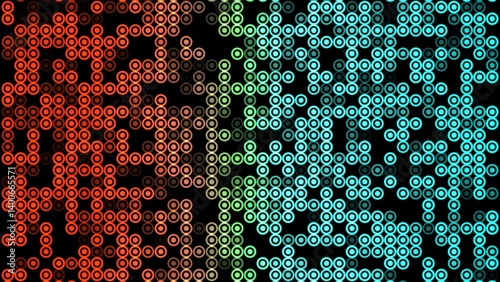 A vibrant grid of red, and blue lights pulses and shifts, creating a dynamic and energetic visual experience Looping background.