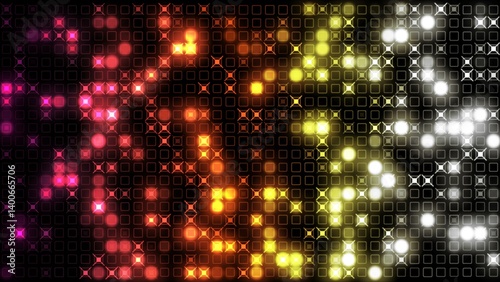 Lights background. Abstract glamorous fashion backdrop. Digital background of stage or stadium spotlights. Glowing wallpaper.