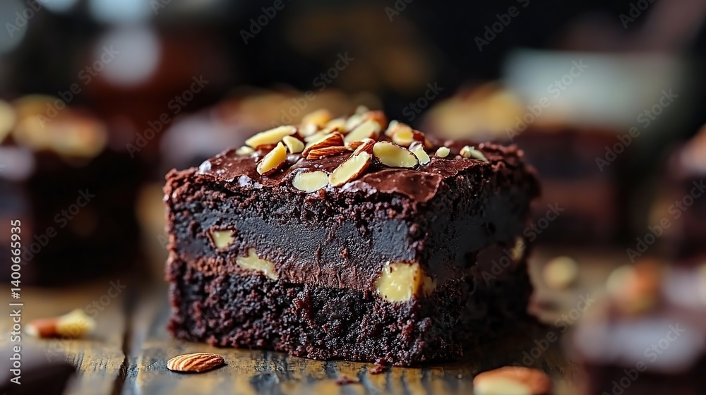 Rich, fudgy brownies topped with slivered almonds for extra crunch and texture