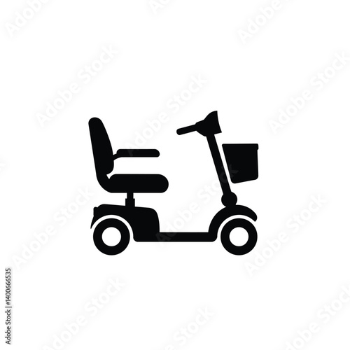 Mobility Scooter Silhouette Vector Illustration For Accessibility And Assistance Technology