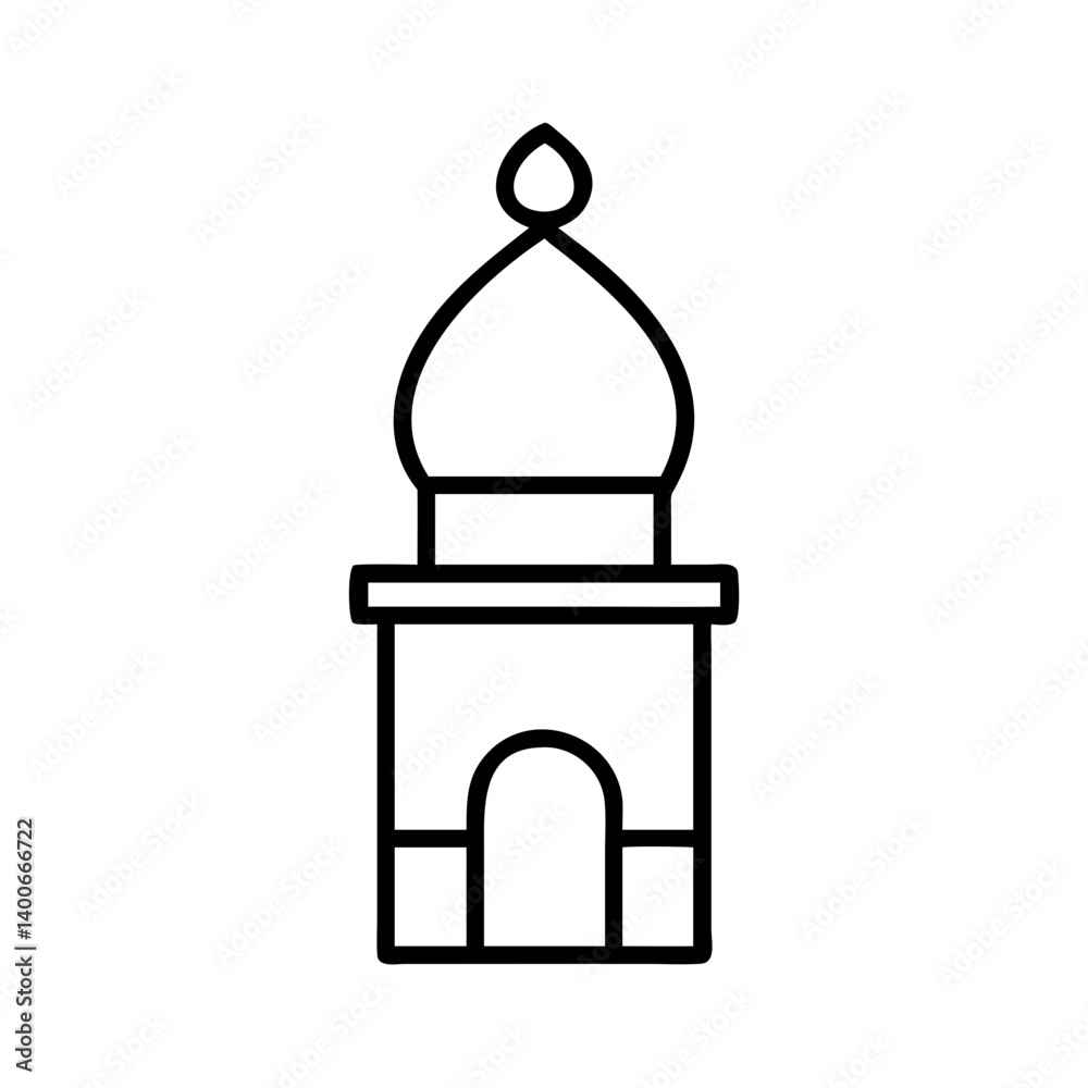 Islamic mosque building vector design, ramadan kareem eid mubarak religious architecture outline icon Islamic mosque building vector design, ramadan kareem eid mubarak religious architecture outline icon