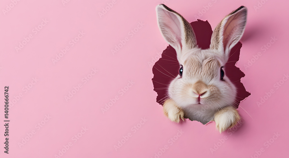 Obraz premium easter card, easter bunny with eggs, easter eggs and flowers, easter eggs in a basket, easter eggs and flowers on a white background, easter wall paper and background for social media 
