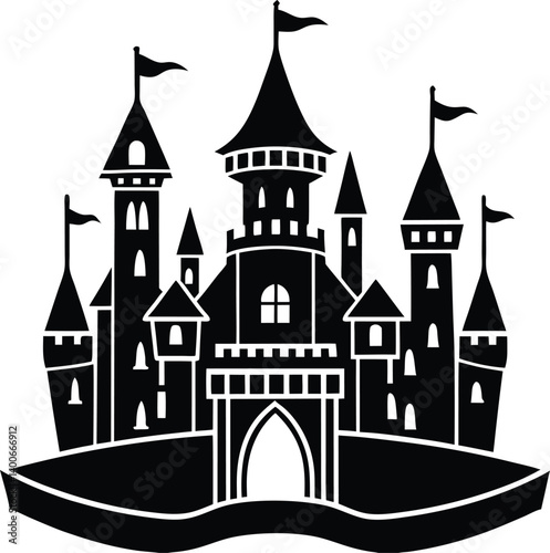 Castle Silhouette Vector | Medieval, Fantasy & Historic Landmark Scene