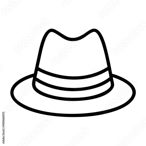 Illustration of classic fedora hat vector icon for fashion accessory and vintage style design needs