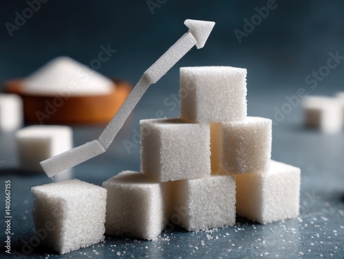 Wallpaper Mural Sugar consumption on the rise.  A graphic representation of increasing sugar cubes Torontodigital.ca