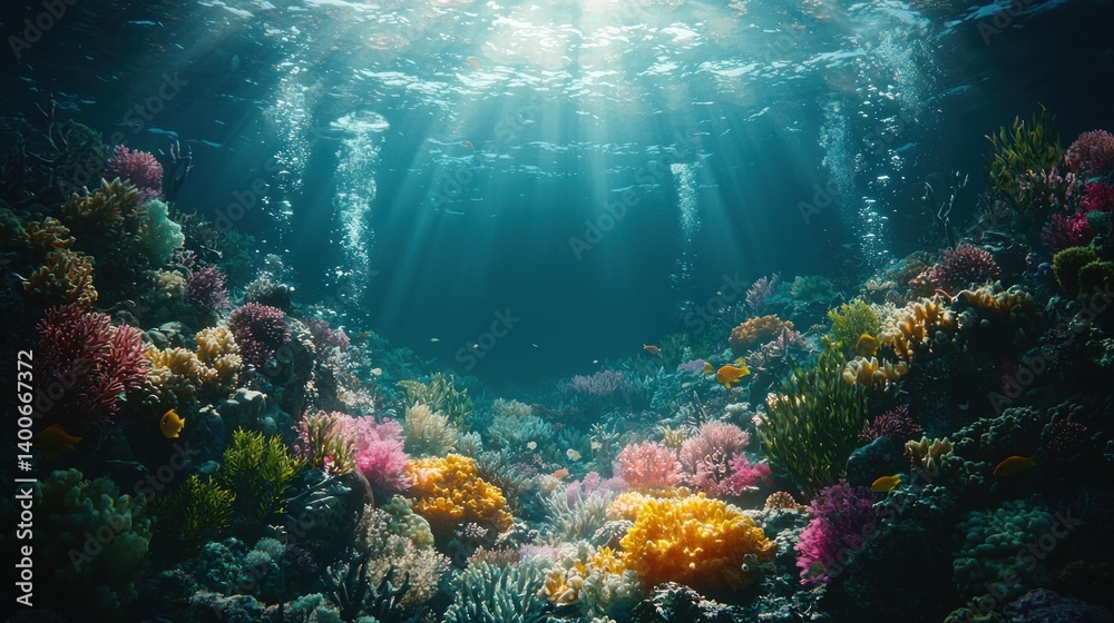 Fototapeta premium Underwater coral reef vibrant colors