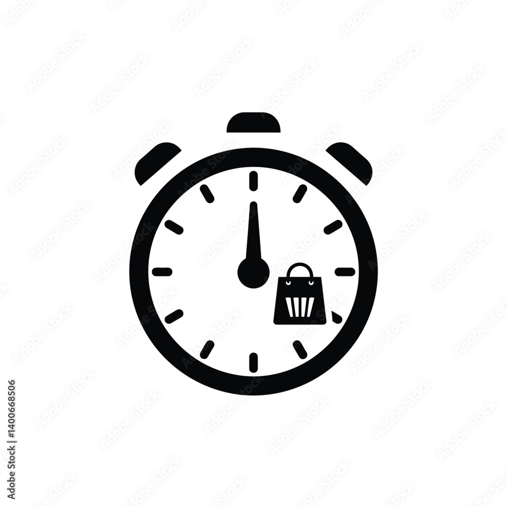Obraz premium Time For Shopping Icon Isolated Vector Illustration Online Store Sale Offer