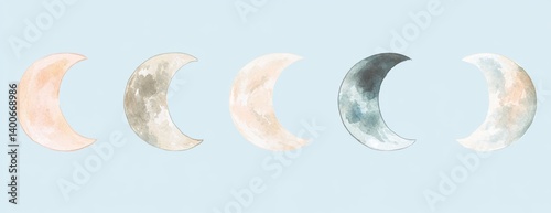 Pastel Moon Phases