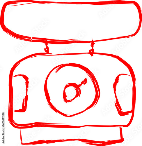 machine icon in doodle style