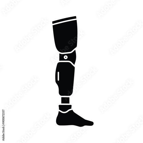 Silhouette Of Leg Prosthesis Artificial Limb Medical Device For Amputee Health