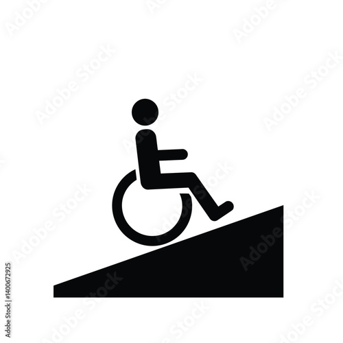 Wheelchair Ramp Accessibility Symbol For Disabled People Access And Inclusion Vector