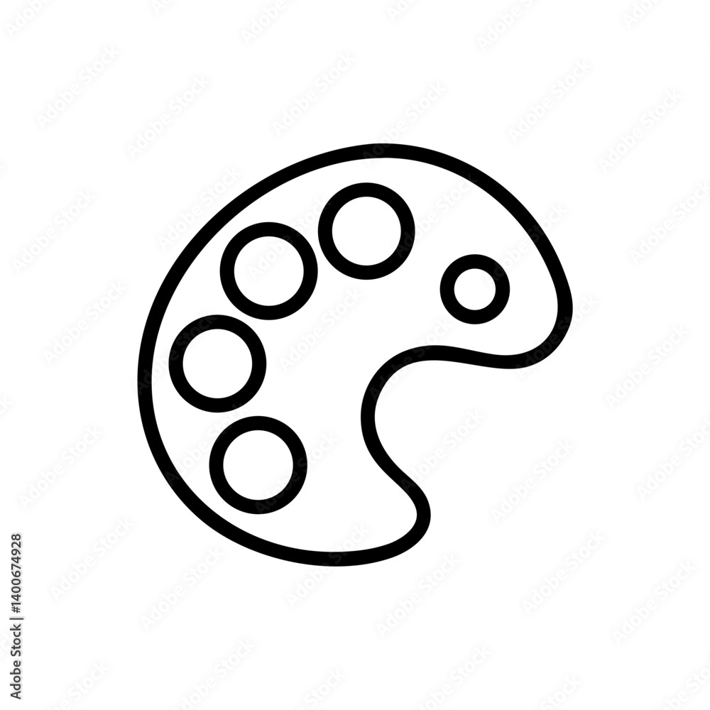 Art palette outline icon in simple minimalist style Art palette outline icon in simple minimalist style