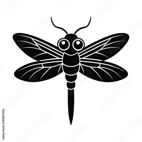 dragonfly head big vector art silhouette