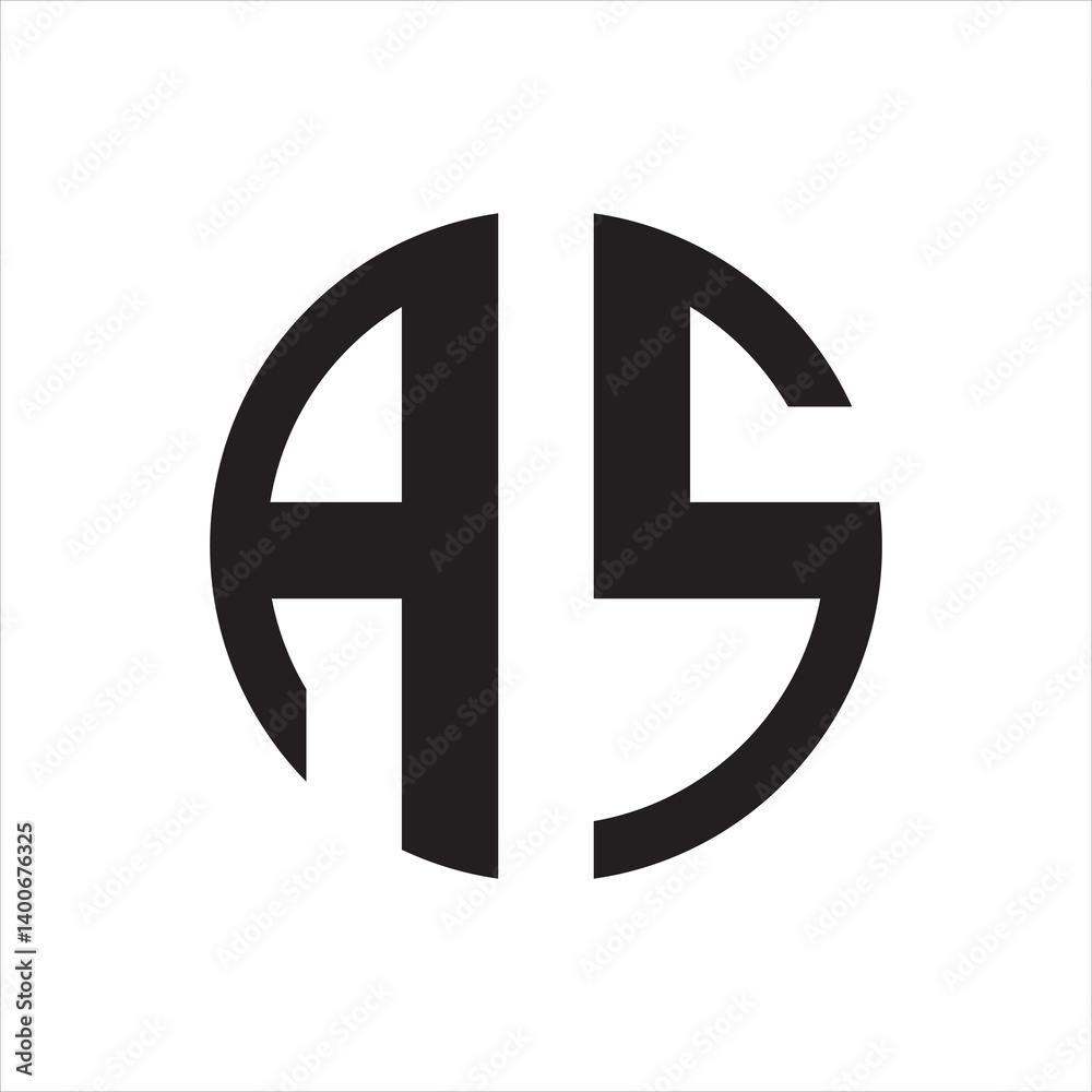 PrintA S Letter Logo Design vector Template. Abstract Letter A S Logo Design black and white background PrintA S Letter Logo Design vector Template. Abstract Letter A S Logo Design black and white background
