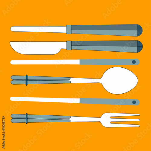 set of kitchen utensils