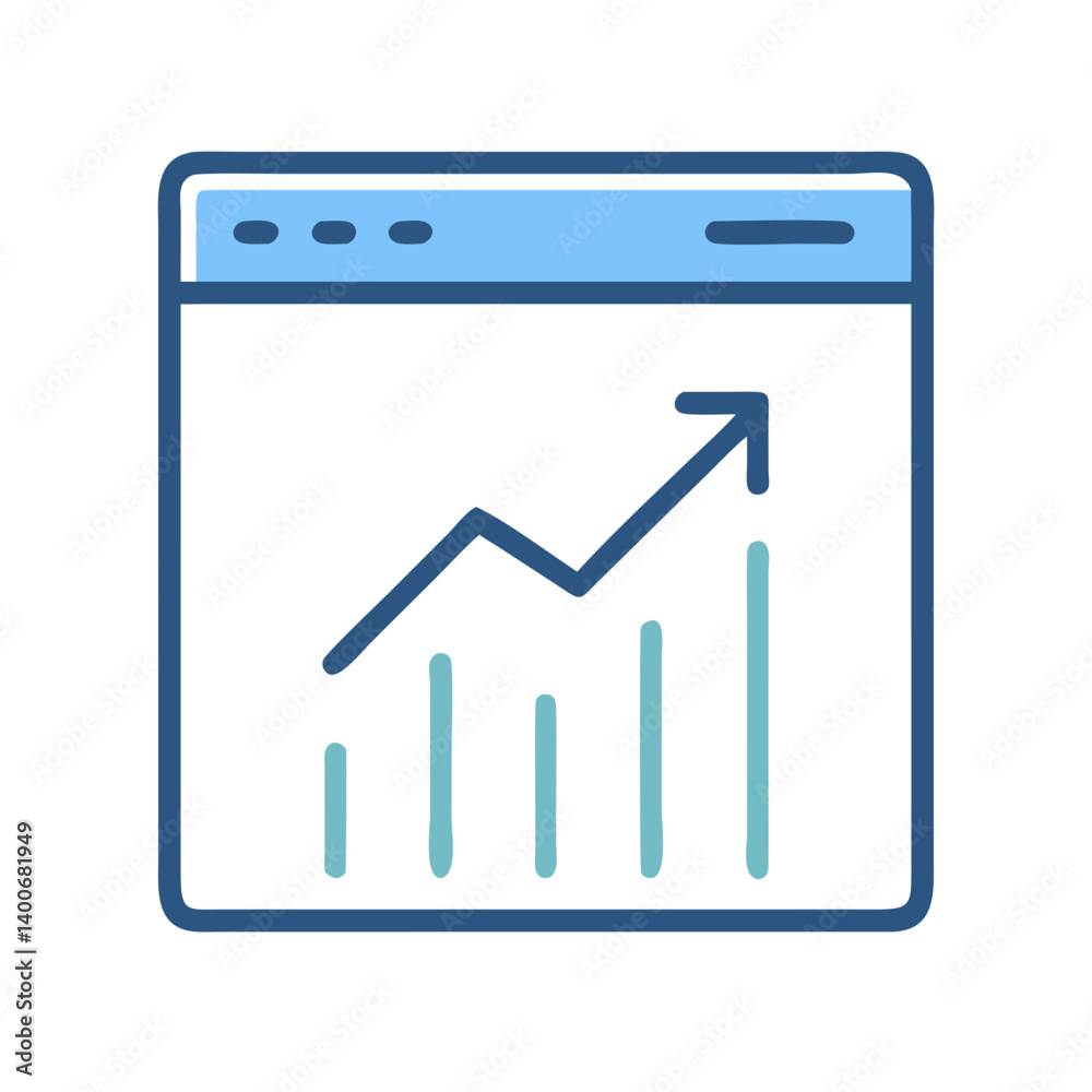 Growth Analytics Page with Chart Arrow Icon Design Growth Analytics Page with Chart Arrow Icon Design