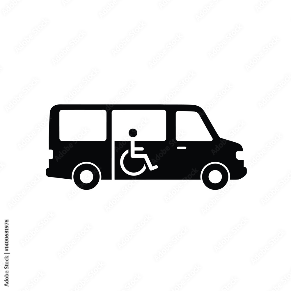 Accessibility Van Icon Vector Illustration For Transportation And Wheelchair Users Accessibility Van Icon Vector Illustration For Transportation And Wheelchair Users
