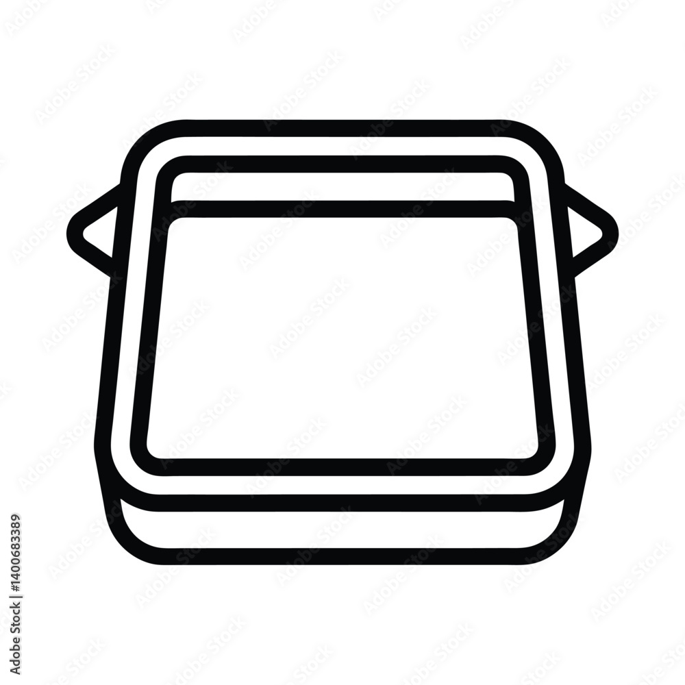 Baking Sheet Tray Outline on White Background Baking Sheet Tray Outline on White Background