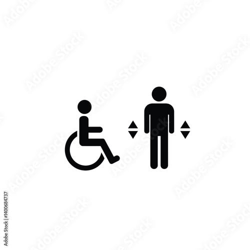 Accessibility Elevator Symbol Sign For Persons With Disabilities Pictogram Icon Vector
