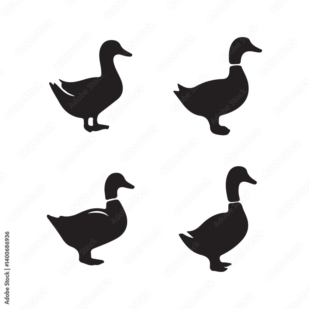 silhouettes of duck birds silhouettes of duck birds