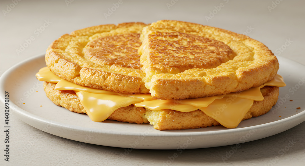 Ketogenic Grilled Cheese Sandwich Made with Cloud Bread For Diet Concept Ketogenic Grilled Cheese Sandwich Made with Cloud Bread For Diet Concept