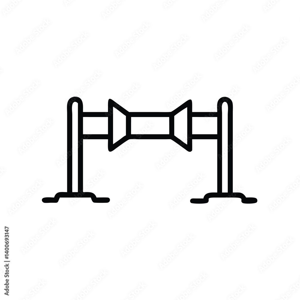 Industrial Cable Reel On Stands Line Art Icon Illustration Industrial Cable Reel On Stands Line Art Icon Illustration