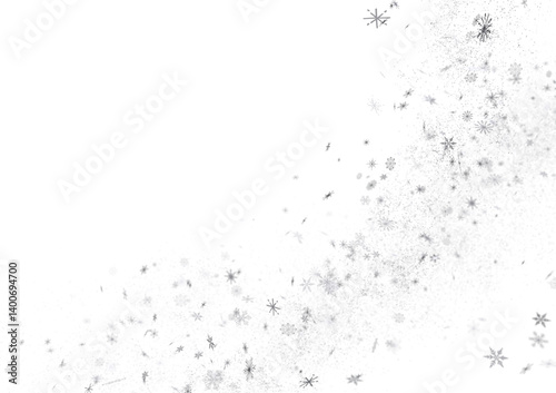 Flurry of Snowflakes: Radiant 3D Illustration Showcasing Falling Festive Snow Crystals