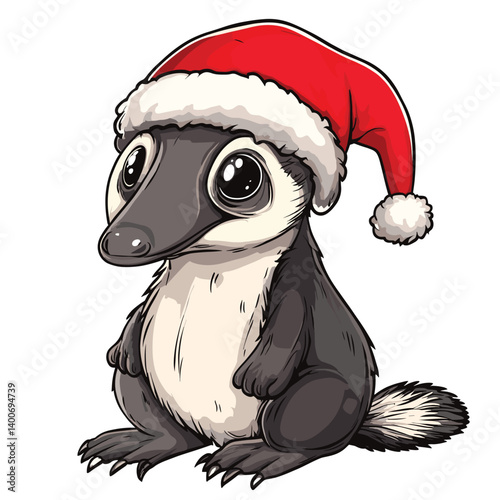 christmas animal with santa hat