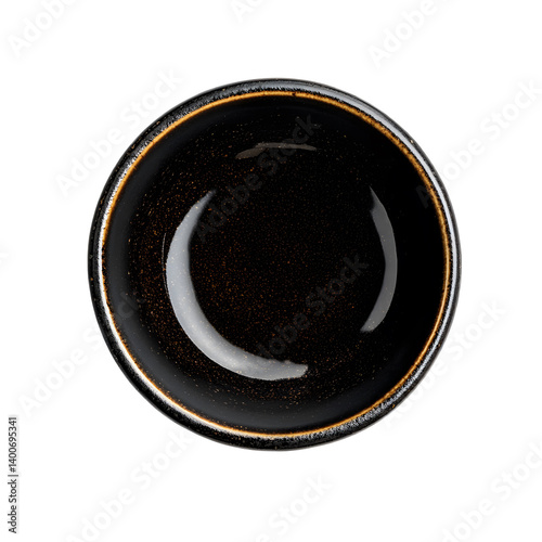 cup of black coffee isolated on transparent . top view .
