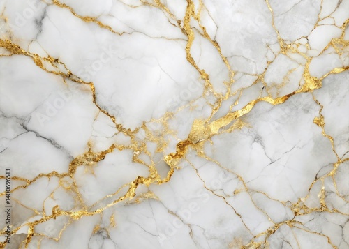 Abstract White Marble Background with Golden Veins: Luxury Texture for Design