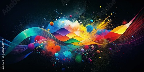 Abstract Vibrant Color Splash Wallpaper - Bold Lines Low Light Art