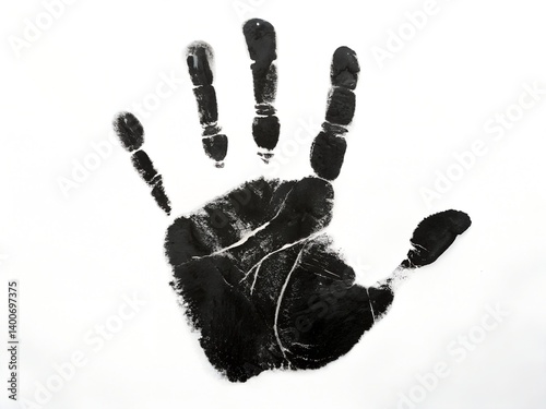 Human hand print isolated on white background. Vector illustration, icon, clip art. black hand print, paint ink isolated on white, clipping. Hand print. Child's Color Hand Prints. Family Hand Prints.
